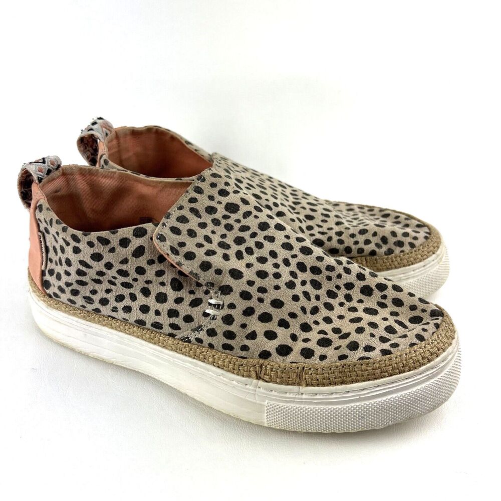 HEY DUDE Peyton Cheetah Beige Shoes Slip On Aztec Boho Festival Fair Women's 6